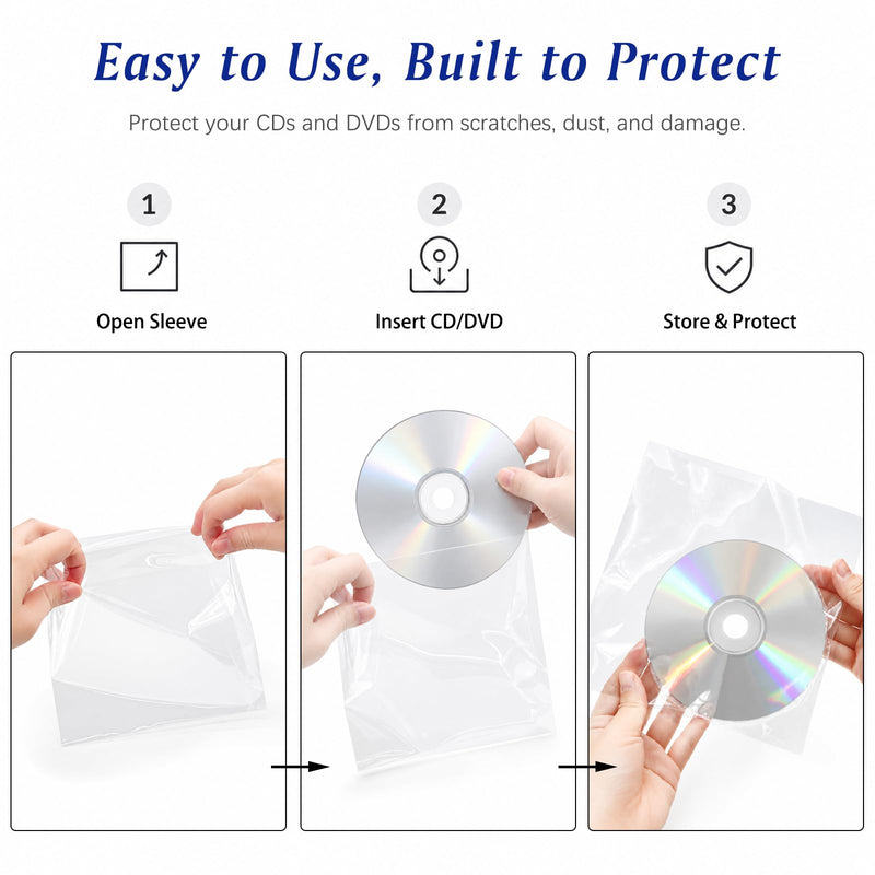 50 PCS Crystal Clear Vinyl Record Outer Sleeves, Protective LP Album Covers for Records, Anti-Dust, Scratch-Resistant Polypropylene Storage Sleeves for Vinyl Collection
