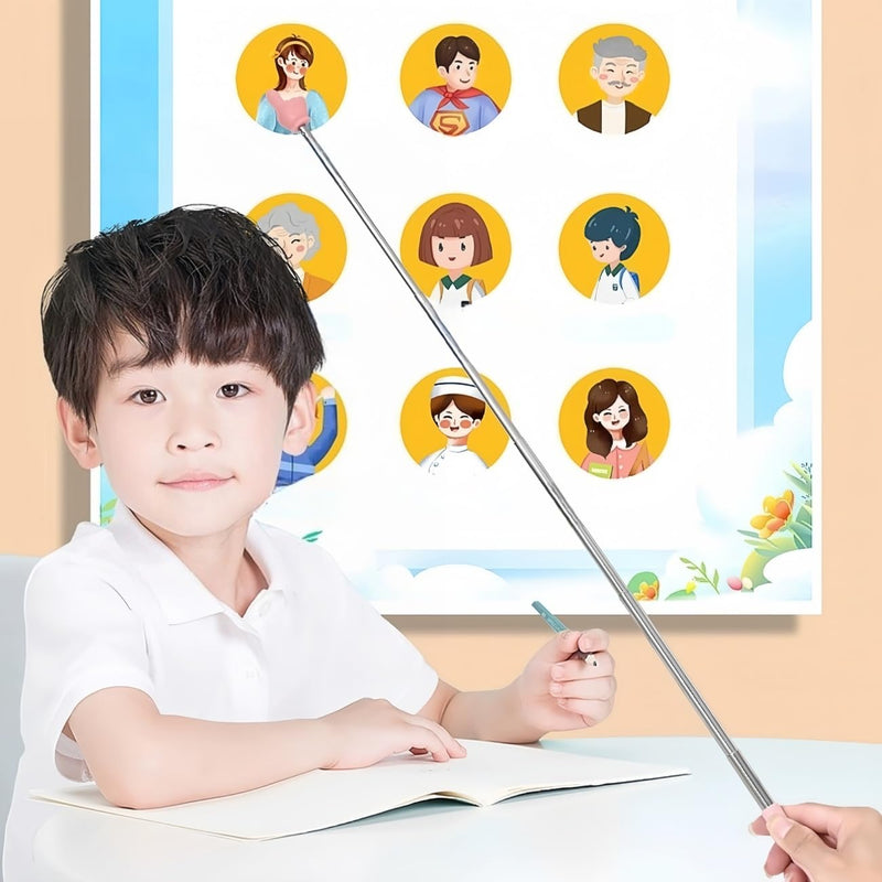 3Pcs Telescopic Pointer Finger Stick, Extendable Teacher Hand Pointer, Mini Retractable Classroom Pointer for Elementary Kindergarten Teacher, School Classroom Supplies (Black)