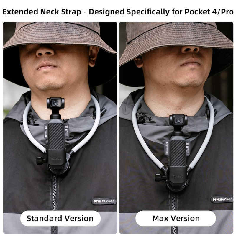 Pocket 4 Magnetic Neck Mount,Extended Version Quick Release POV/Vlog Video Selfie Necklace Holder for DJI OSMO Pocket 4/4Pro Creator Combo T26 Pro