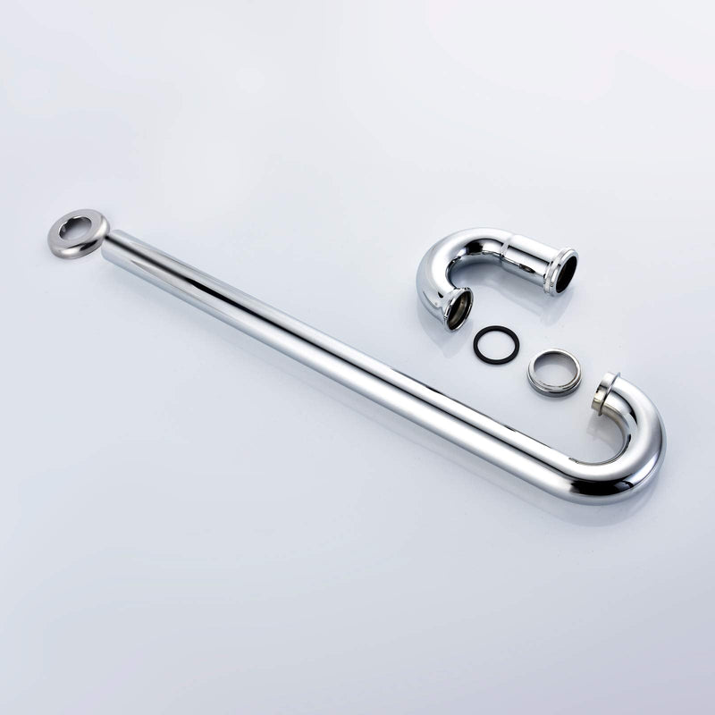 CIENCIA Sink Trap Brass S Trap for Bathroom Sink Kitchen Sink Sewer Pipe Drain Tube S Trap Chrome, WT04