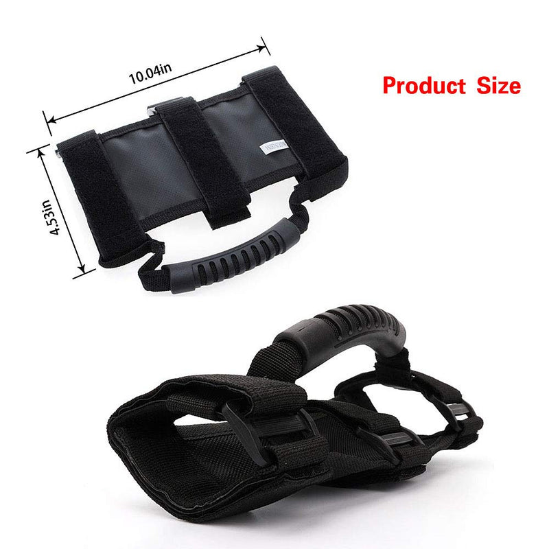 JeCar Roll Bar Grab Handles Grip Handle for Jeep Wrangler CJ YJ TJ JK JK JL JLU JT Sports Sahara Freedom Rubicon & Unlimited 1955-2020 4Pcs (Black) Black