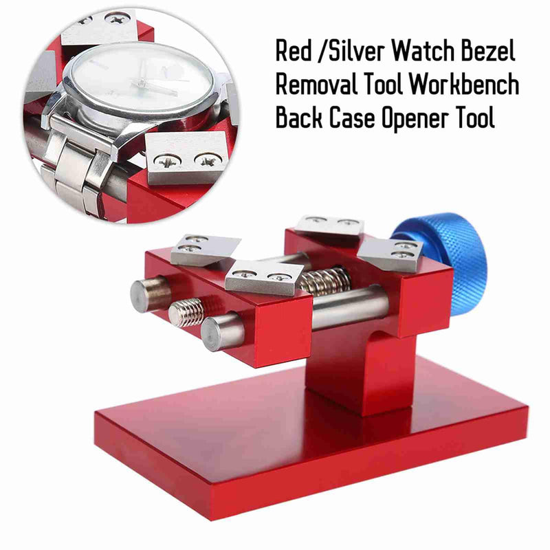 Watch Bezel Opener Removal Professional Watches Repair Tool Workbench Back Case Remover for Watchmaker Watch Repairing (Red)