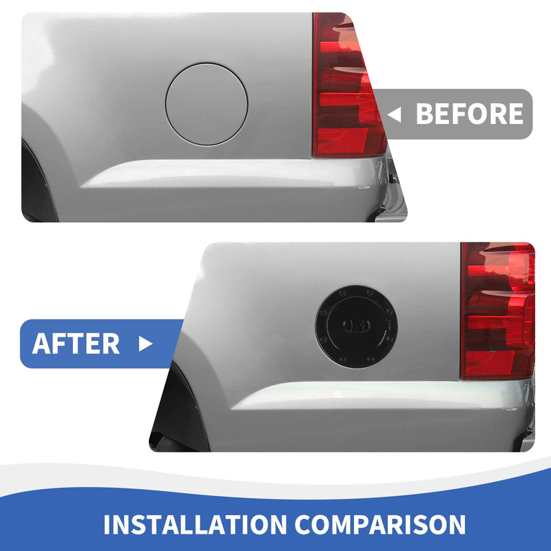 Black Fuel Filler Door Gas Tank Cap Cover Compatible with Chevy Silverado/Suburban/Tahoe/GMC-Yukon/GMC-Sierra/Avalanche 1999-2006 Type D Black