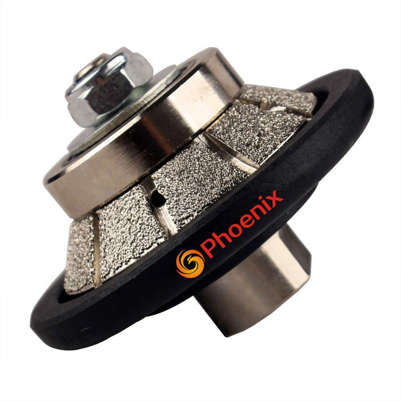 3/16 inch Demi Bullnose Half Bullnose Diamond Hand Profile Wheel Router Bits 45 Degree Bevel Edge for Granite Concrete Marble Countertop Edge (E5)