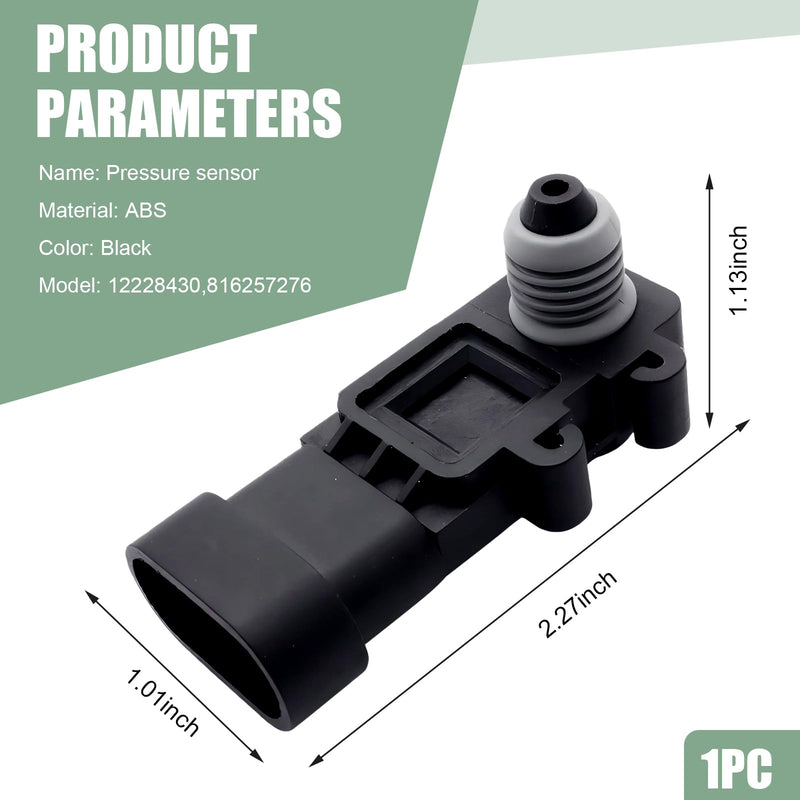 1 PC Car Pressure Sensor, Original Replacement 16238399 9377680 09377680 16196060, Vapor Vent Port Tank Pressure Sensor to Solve Fault Light Flashing, Compatible with Delphi III (Black)