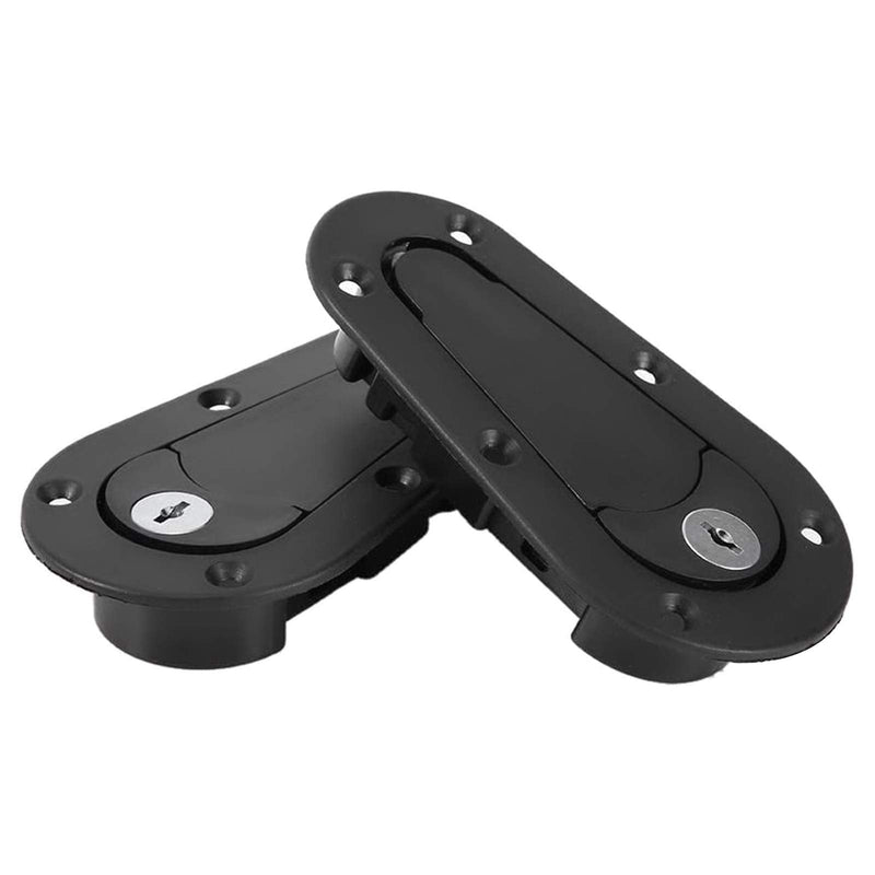 Flush Hood Latch and Pin Kit - Black，Universal Racing Car Hood Pin Engine Bonnet Latch Lock Kit