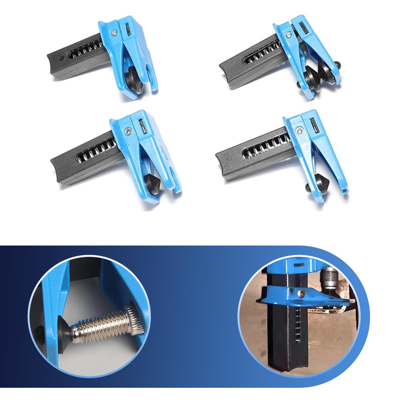 4 PCS Brake & Fuel Line Stoppers Kit – 3/8" 5/16" 1/2" Banjo Vertical Brake Line Plugs, PVC Edge with RPV Handle, Auto Stop Clamps for Auto Repair (Blue)