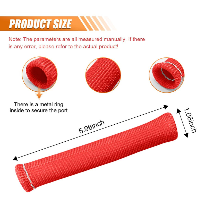 Spark Plug Wire Boots Protector Sleeve, 2500 Degree Spark Plug Wire Heat Shield Sleeve Cover for SBC BBC 350 454, 6 Inch Spark Plug Wire Heat Insulation Cover Wrap for Car Truck (Red, 8PCS) 8PCS/Red