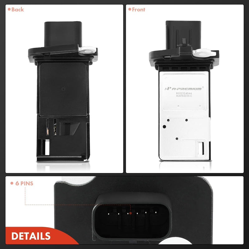 A-Premium Mass Air Flow Sensor Compatible with Ford, Lincoln & Mazda Vehicles - E150, E250, F150, Edge, Escape, Econoline, Explorer, Focus, Fusion, Mustang, Taurus & More - Replace# 3L3A-12B579-BA