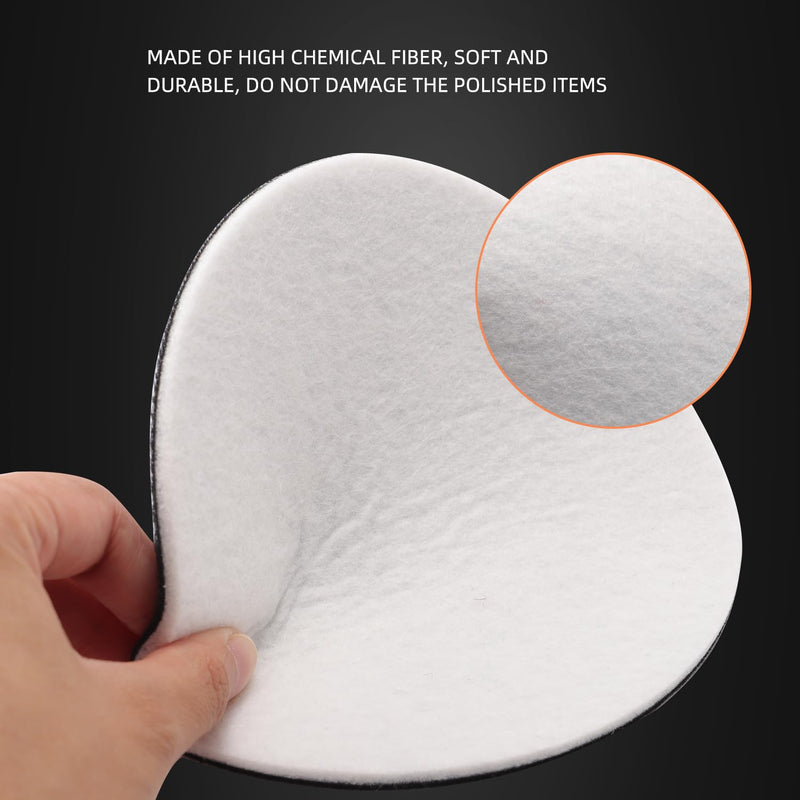 SPTA 5 Pcs 5''(125mm) Car Glass Polishing Discs Microfiber Polishing Buffing Pad - Glass Scratch Removal Kit for Correcting Damaged Windows, Removing Stubborn Waterspots 5 Inch(125mm)