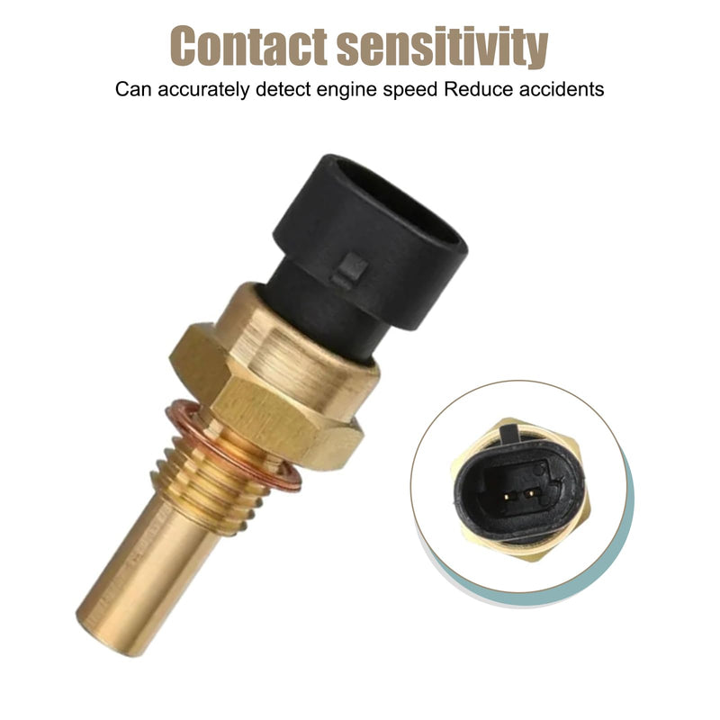 Pack-1 Car ECT Temp Sensor, Durable Waterproof Metal Engine Temperature Sensor Replacements, OEM #15404280 12191170 60811520 12608814 Compatible with Delphi (Gold)