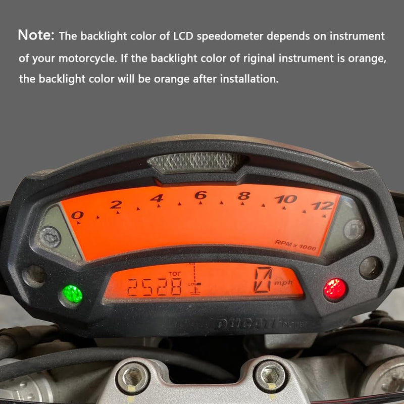 Motorcycle Dashboard LCD Display Screen Replacement for Ducati Monster 696 796 795 1100 Speedometer Tachometer Gauges Instrument Cluster Screen
