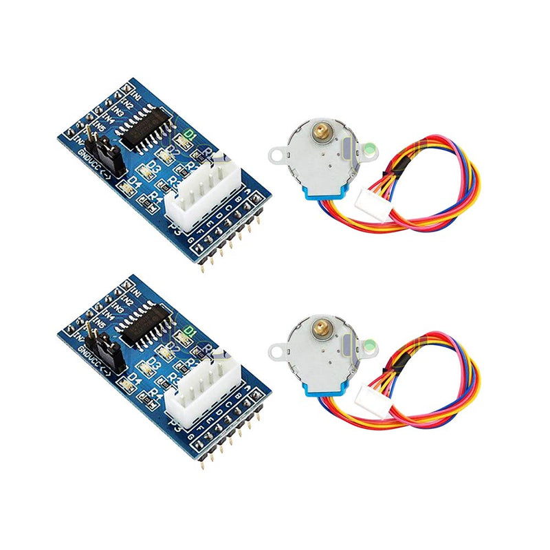 2set 28BYJ-48 Geared Stepper Motor DC 5V + ULN2003 Driver Test Module Board Compatible with Ar-duino