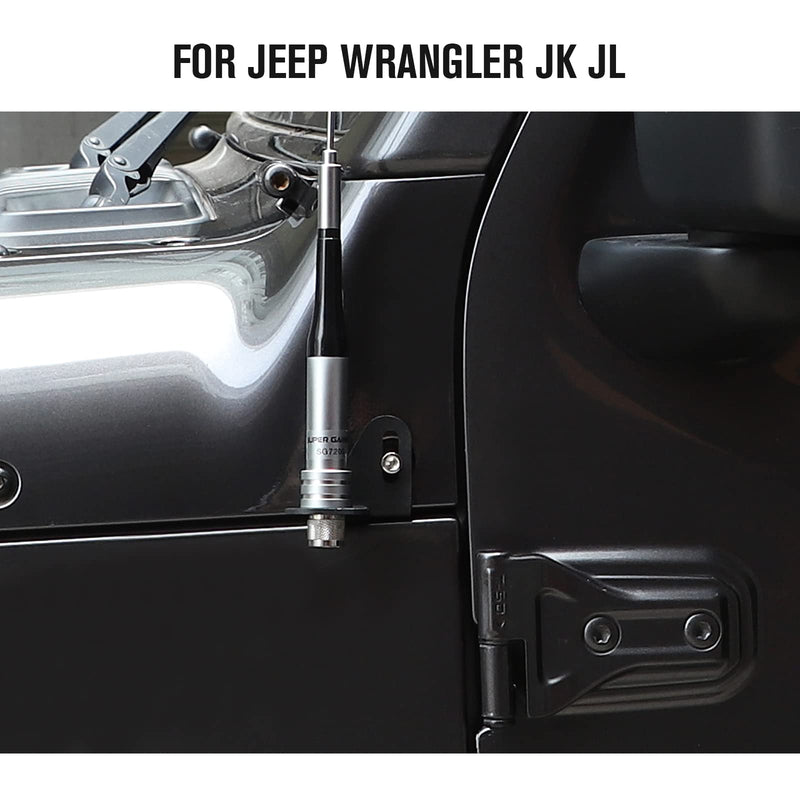 Jimen Compatible with 2007-2022 Jeep Wrangler JK JL, CB Radio Antenna Mount Bracket, Driver Side