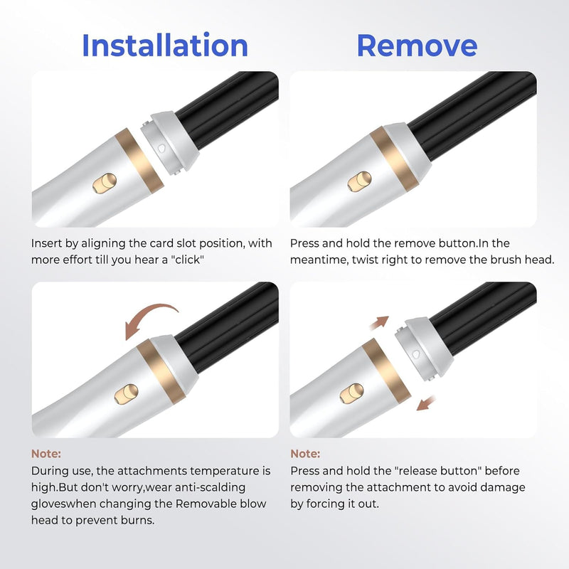  [AUSTRALIA] - Hair Dryer Brush 5 in 1, Blow Dryer Brush Set with Air Curler Wrap Hair Styler, Negative Ionic Blow Dry Brush, Detachable Hair Tool for Curling, Volumizer,Straightener,Drying