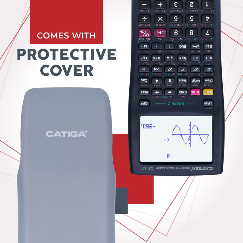 CATIGA Scientific Calculator with Graphic Functions, Multiple Modes with Intuitive Interface, Perfect for Beginner and Advanced Courses, High School or College, 2 Pack, CS-121 1.1) Black 2 Pack