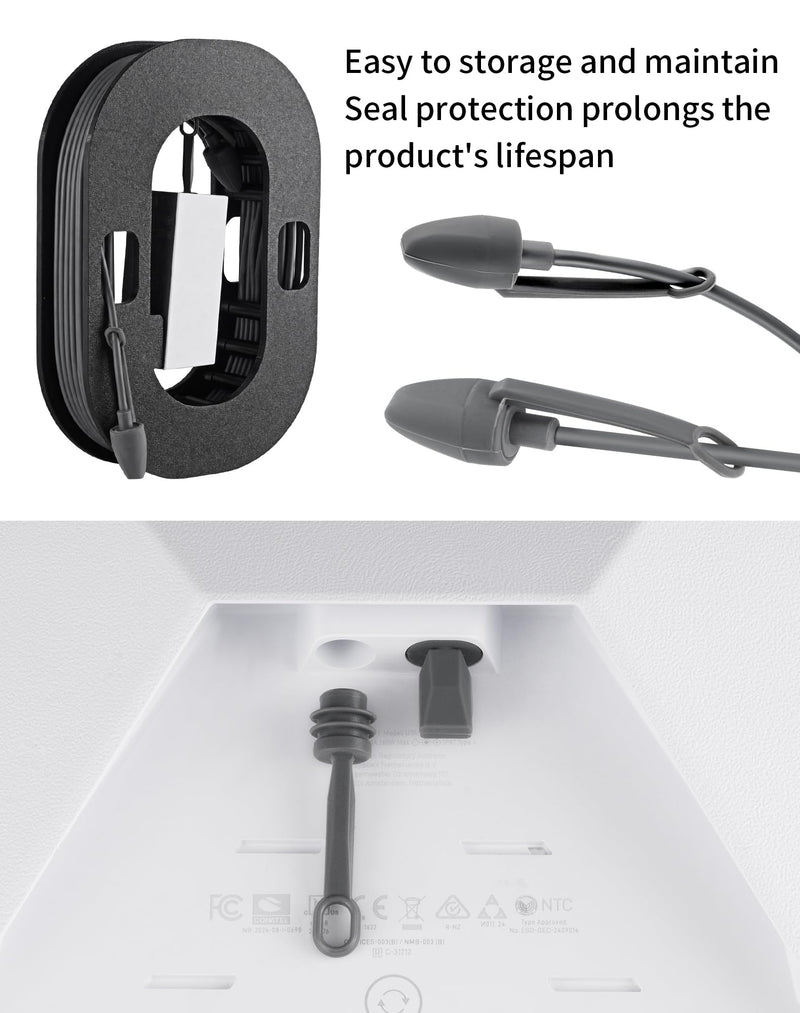 Starlink Mini Cable Management & Silicone Cable Caps Set | Waterproof and Dropproof Starlink Mini Accessories for RVs, Homes, Offices, Outdoor, Easy Storage and Organization