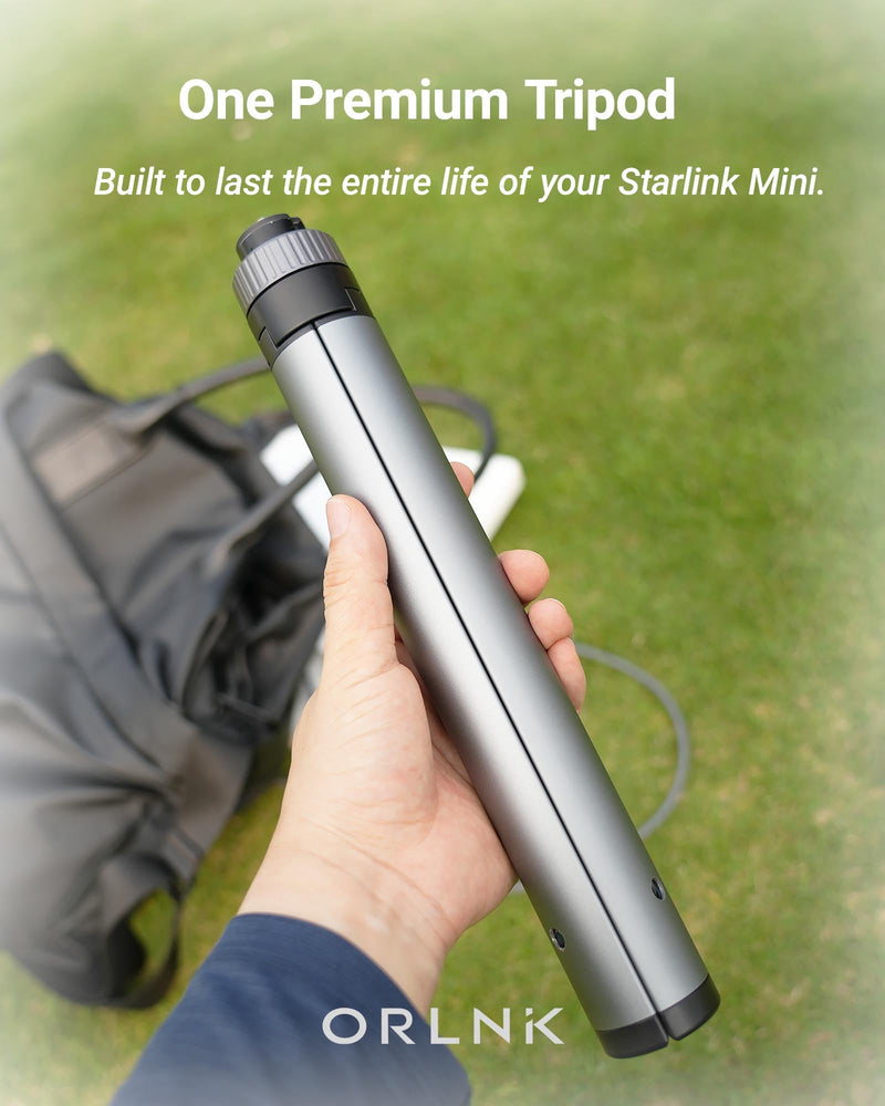 ORLNK T30S Tripod for Starlink Mini &V5 with Quick Release Plate (Aluminum) | Ultra-Compact 11.8" Design for Travel, Camping, Hiking, Fits Starlink V5 & Mini
