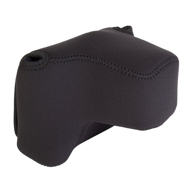 OP/TECH USA Soft Pouch – Compact digital camera case, lightweight accessories pouch, sleek neoprene sleeve for DSLR, perfect for backpacks & travel – durable protection in style | D-SLR| Black D-midsize Pro