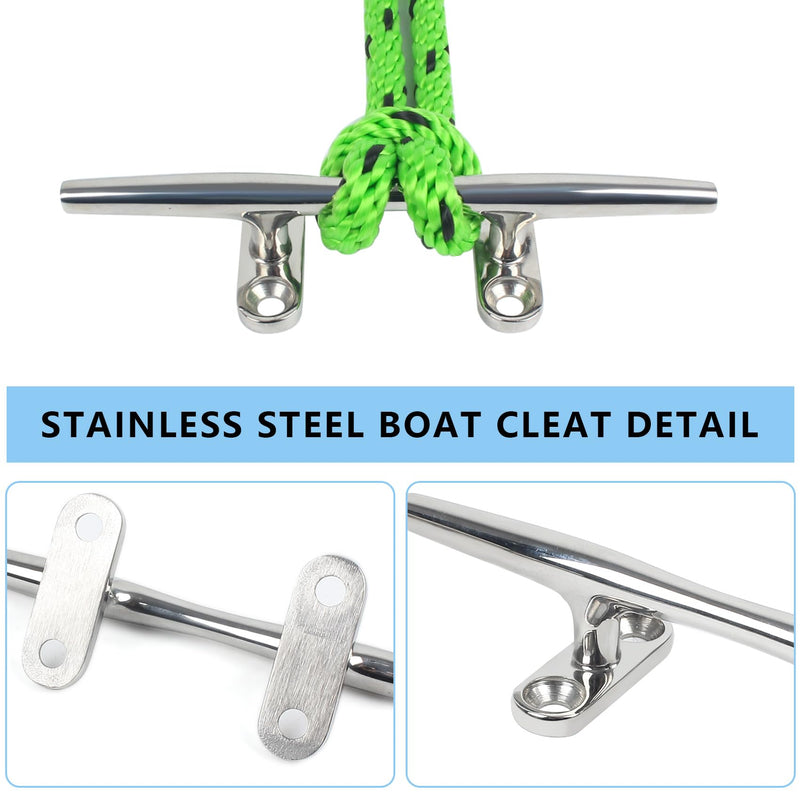 Boat Cleat,Dock Cleats 4/5/6/8/10/12 inch,316 Stainless Steel Boat Dock Cleats,Boat Docking Cleat Rope Cleats,Open Base Dock Cleats for Boat,Yacht,Decks,Nautical Decor,Screws Included(2Pack/4Pack) 6inch 4 Pack