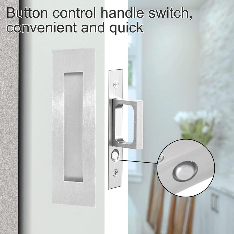 Recessed Finger Flush Pulls with Edge Pull - Suitable for Pocket Door,Closet Door,Sliding Doors, Barn Door Handle Hardware (Sliver, 6inch) Sliver