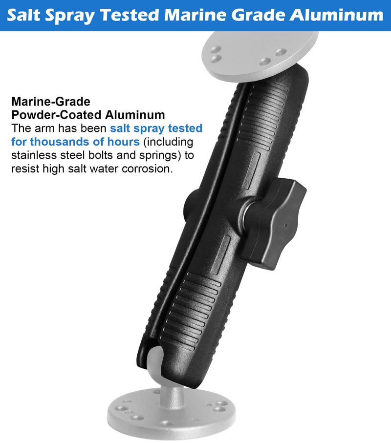 Aluminum Long(6.7"/17cm) Double Socket Arm for 1 Inches/B Size / 25mm Ball Accessories, Powerful Clamp, Compatible with RAM Mount, iBolt and More