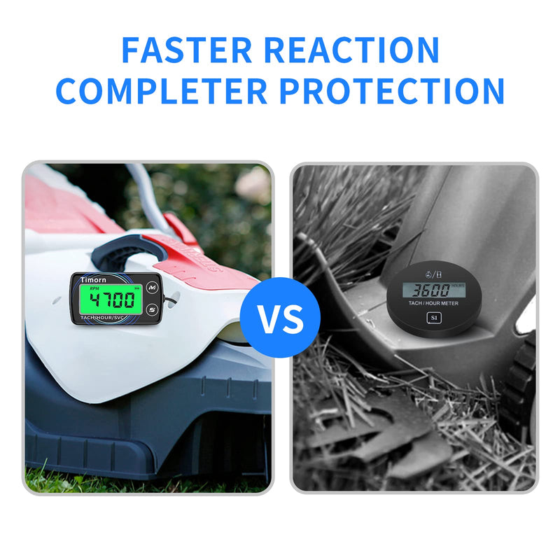 Small Engine Tachometer Hour Meter: Timorn Digital Inductive Waterproof Tiny Tach Meter & RPM Meter & HR Meter for Dirt Bike | Chainsaw | Lawn Mower | Generator Motorcycle Boat Marine Outboard