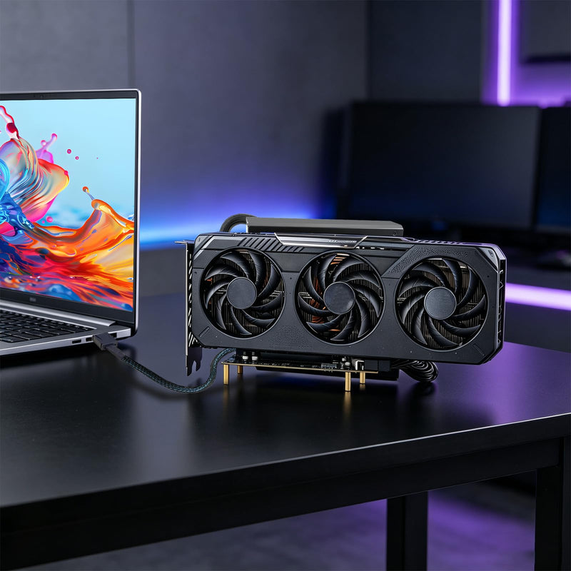 OCuLink eGPU Dock | PCIe 4.0 x4 64Gbps Bandwidth,SFF-8612 to PCIe x16 Adapter, with Oculink Cable 60cm, for NUC, MINI PC,Graphics Cards