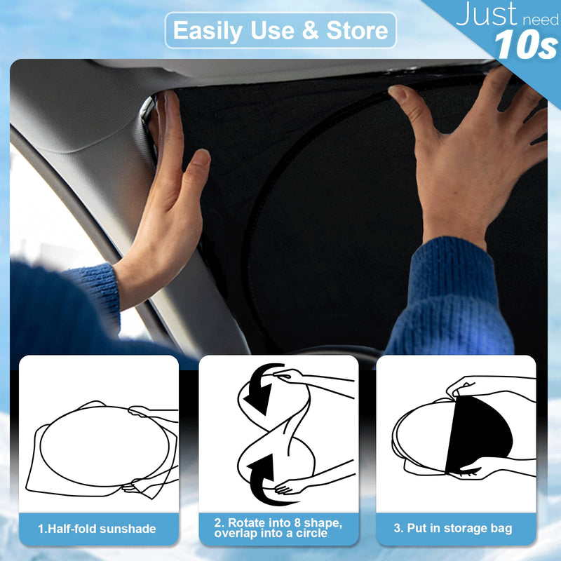 Custom Fit Telluride Windshield Sunshade for Kia Telluride 2020-2025 Front Window Shades Cover for Windshield Sun Visor Protector 210T Reflector Block Heat and Sun Protection Cooler Car Accessories for Kia Telluride 20-25