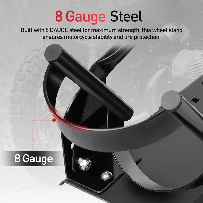 JY PERFORMANCE Motorcycle Wheel Chock, Universal Motorcycle Front Wheel Stand for Trailer, Cruiser, Sports & Dirt Bikes, 1800 lb Capacity Adjustable Wheel Stand for 15"-21" Wheels