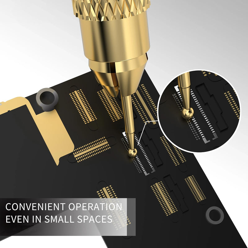 DIYPHONE Tin Drag Needle Set Gold Plated FPC Connector Reballing Solder with 3 Bars Ultralight Carbon Fiber Handle Kit Quick Tin Suction For Phone Motherboard BGA Soldering Repair Tool