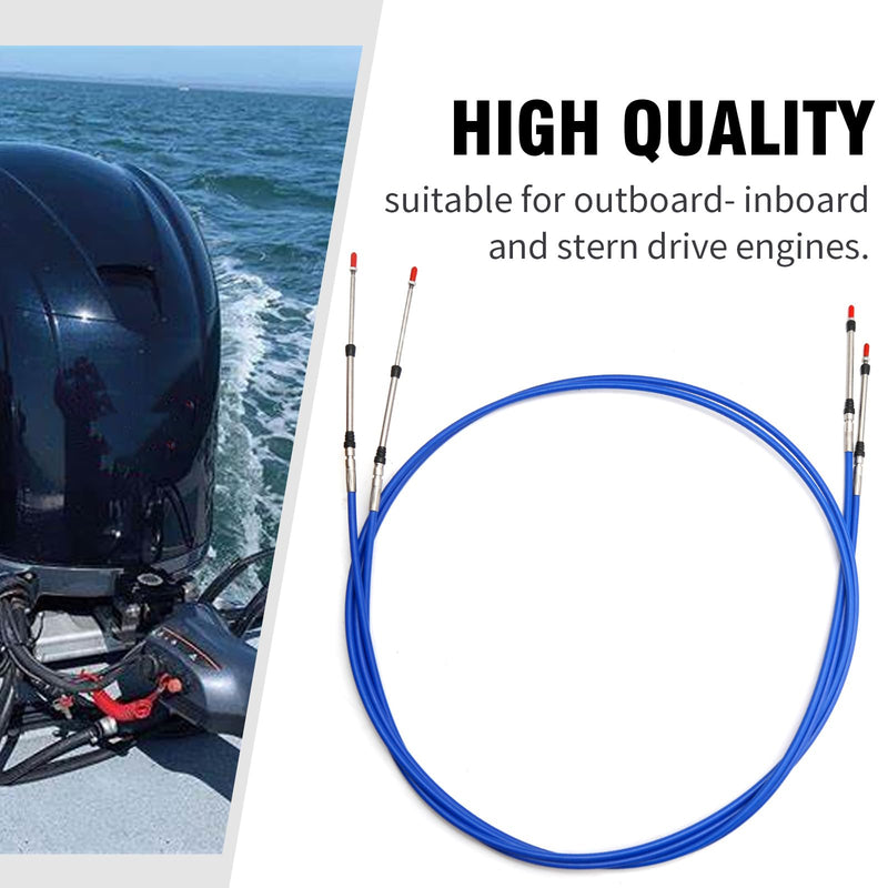 Saihisday 10FT Marine 33C Throttle Shift Remote Control Box Cable Replacement for Yamaha Outboard Engine Boat Motor Steering System Blue(2PCS)