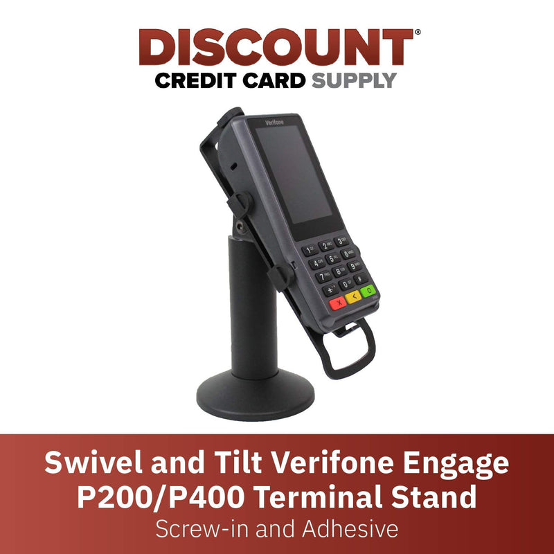 DCCStands Swivel and Tilt Verifone Engage P200 & P400 PIN Pad Stand, Screw-in and Adhesive