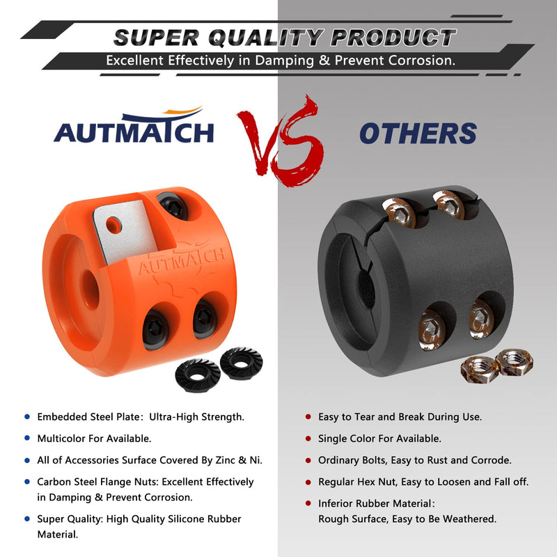 AUTMATCH Winch Cable Hook Stopper (1 Pack), Silicone Rubber Winch Stopper for Wire & Synthetic Rope, Winch Line ATV UTV, Shock Absorbent, Prevent Pulling Bounce and Abrasion, Orange Winch Cable Hook Stopper - 1Pack