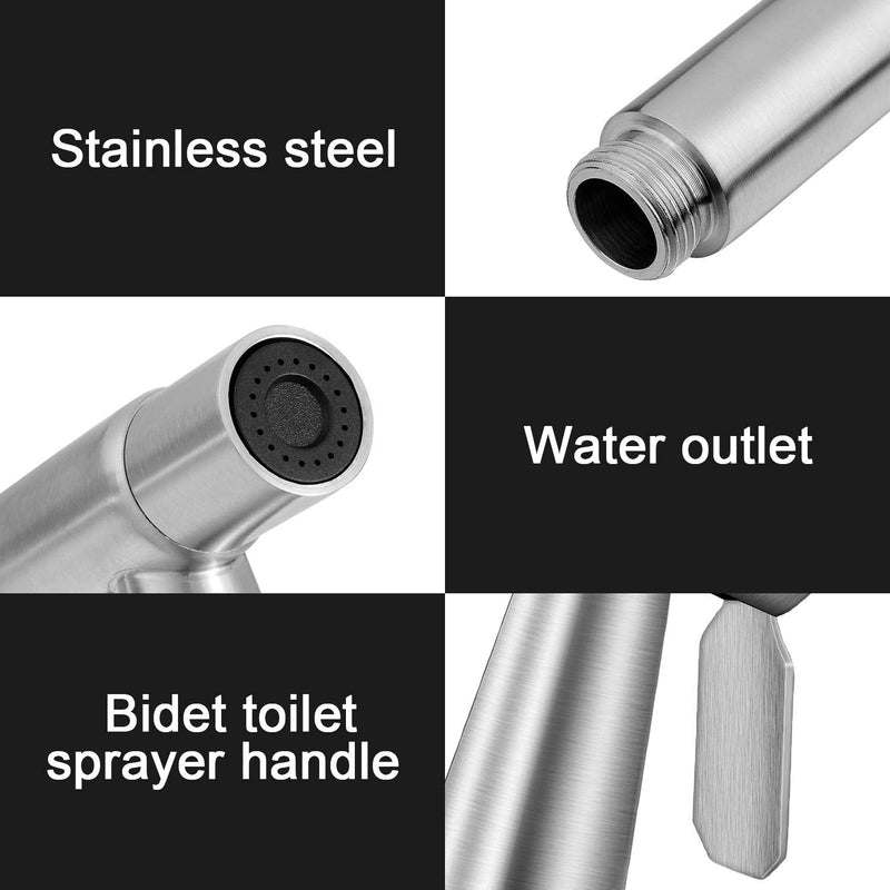Bidet Spray Heads Set of 2 Stainless Steel Hand Bidet Spray Heads for Bathroom Kitchen and Toilet Cleaning Silver