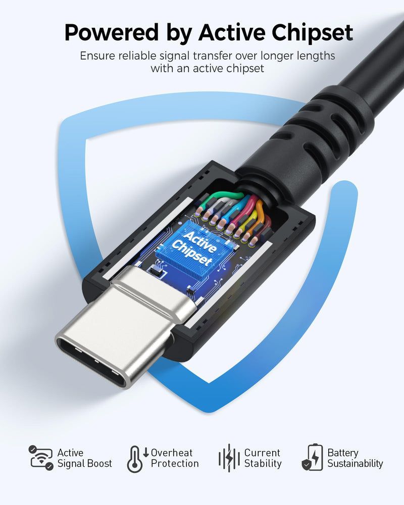 Cable Matters [Intel Certified] 40Gbps Active Thunderbolt 4 Cable 6.6 ft with 240W Charging and 8K Video, Black - Fully Compatible with USB C/USB-C, USB4, and Thunderbolt 3