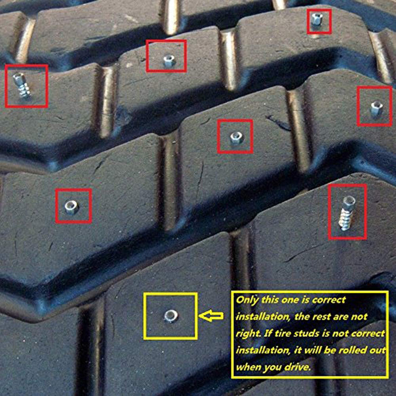Marrkey 12mm Carbide Screw Tire Studs Snow Spikes Anti-Slip/Anti-ice for Car/Snowmobile/Tractor/ATV/UTV/Motorcycle/Short Lug/Bicycles/Shoes with Installation Tool - Pack of 100 4mm (W) X 12mm(L)