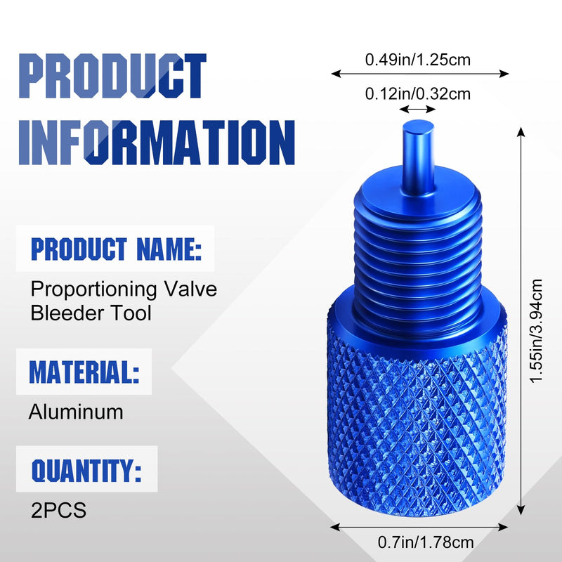 Frienda 2 Pcs Brake Proportioning Valve Bleeder Tool Shuttle Valve Bleed Tool Kit Compatible with Disc/disc/drum Pv2 Pv4 Combination Valves (Blue) Blue