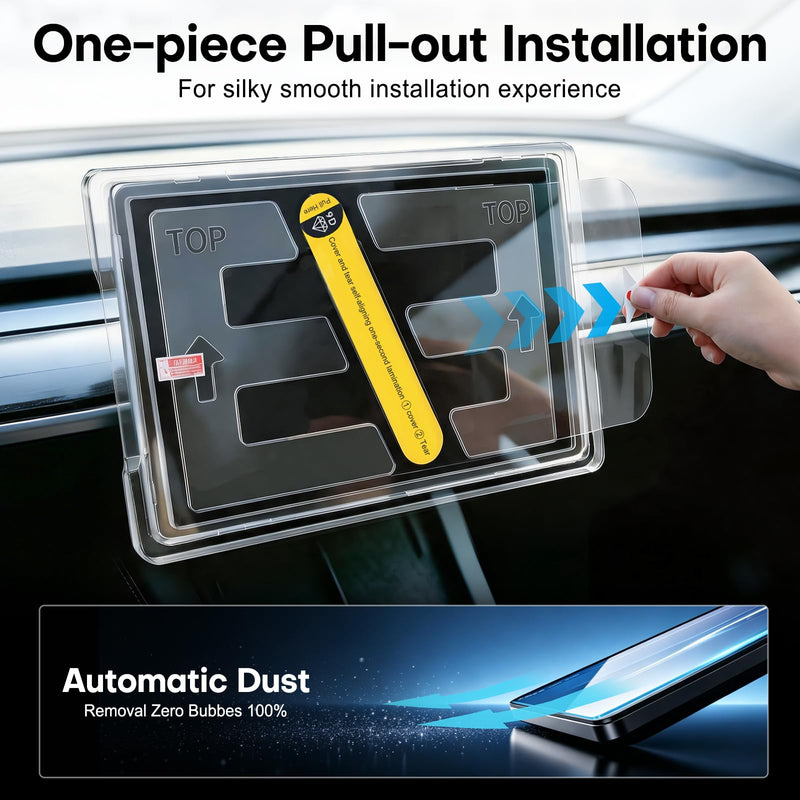 BJSIA Screen Protector compatible with 2026 Tesla Model Y Juniper(Premium & Performance) Screen Protector [No Glare & Anti-Fingerprint] – 16” Tempered Glass for Premium & Performance Model, Bubble-Free, with Alignment Kit – Model Y 2026 Car Accessories