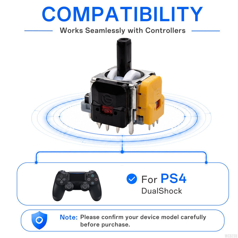 WCDZSU 10 Pack Hall Effect Joystick and Thumbsticks Cap for PS4 Controller | Hall Effect Analog Sticks Sensor Module Replacement for DualShock for PlayStation 4 with Conrtoller Repair Tools