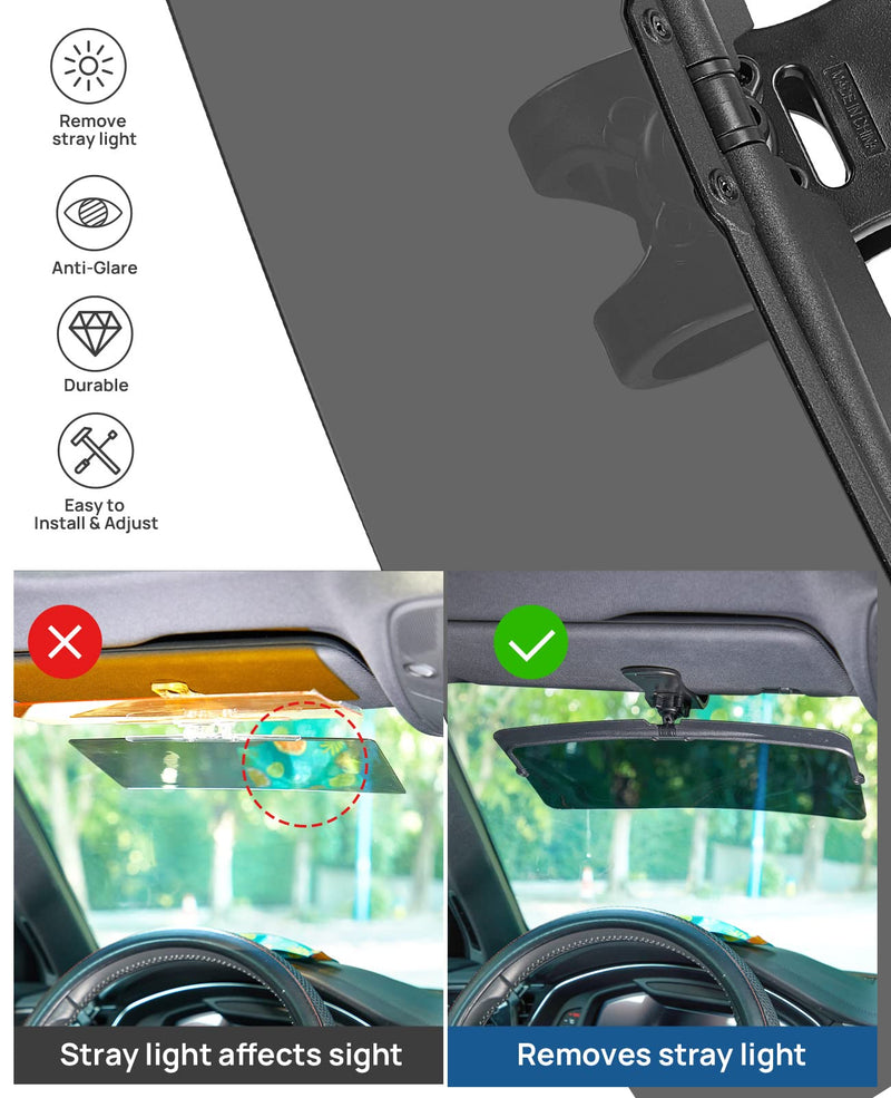 JOYTUTUS Sun Visor for Car, Universal Anti-Glare Polarized Sun Visor Extender Easy to Install, UV400 Car Visor Extension Protect from Glare/UV Ray/Stray Light, Safe Driving for Car Small 1 PACK