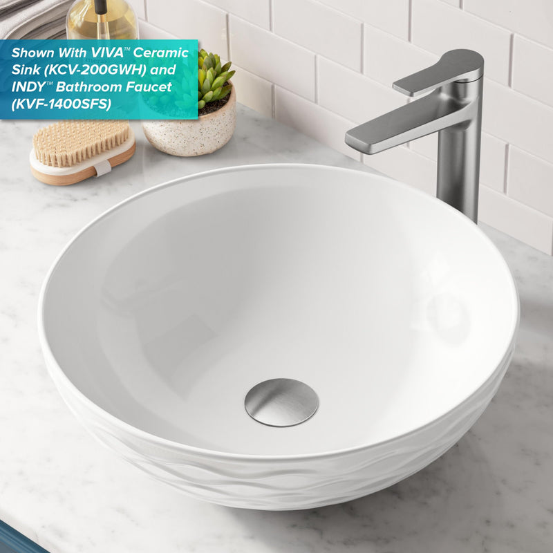 KRAUS Bathroom Sink Pop-Up Drain Assembly in Matte Black for Vessel Sinks and Sinks without Overflow, with Extended Thread for Thicker Countertops, PU-L10MB 10 3/4 Inch