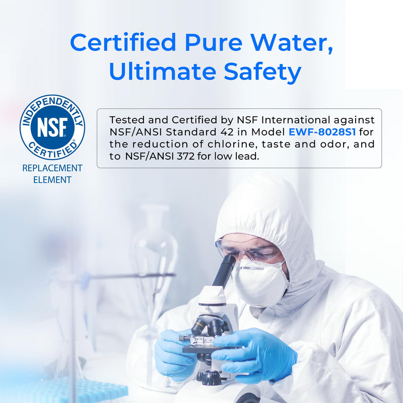 Waterdrop FQK1R, GXULQR Under Sink Water Filter, Replacement for Hexagonal Head GE FQK1R, GXULQR, Compatible with GE GXK140TNN and GXULQK, NSF/ANSI 42 372 Certified, 2K Gallons, 1 Pack