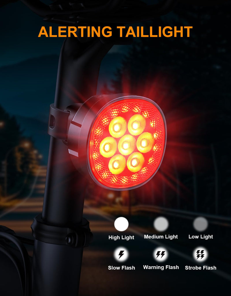 Bike Lights, [8+12 Modes & USB Rechargeable] Ultra Bright LED Bike Lights for Night Riding Front and Back Flashlight, IP65 Waterproof Bicycle Headlight and Tail Light Set for Cycling