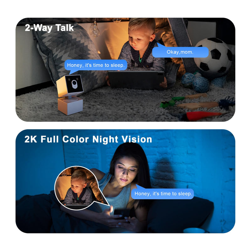 2K Indoor Security Camera, 5G&2.4G WiFi Cameras for Home Security, 360°Pan/Tilt Baby/Dog/Pet Camera, 911 Emergency, 2-Way Talk, AI Descriptive Notification, Color Night Vision, US Based Cloud, 2Pack