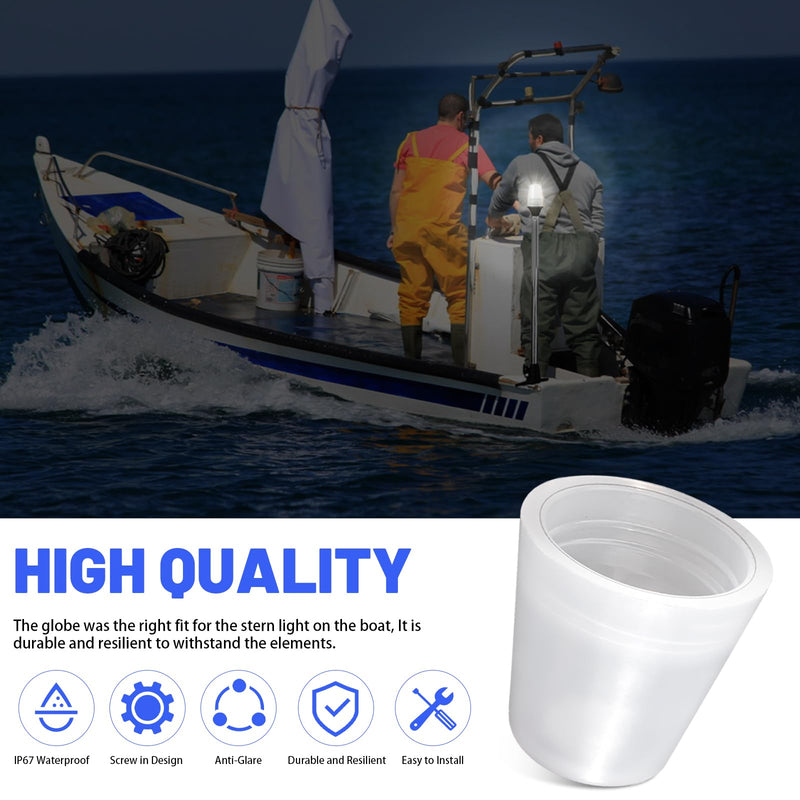 91017B7 Replacement Boat Stern Light Cover Lens Cap Compatible with Attwood Boat Anchor Light Cover, fit All-Round Light Screw-On Replacement Globe, Navigation Light Accessory Rear Boat Light Cover