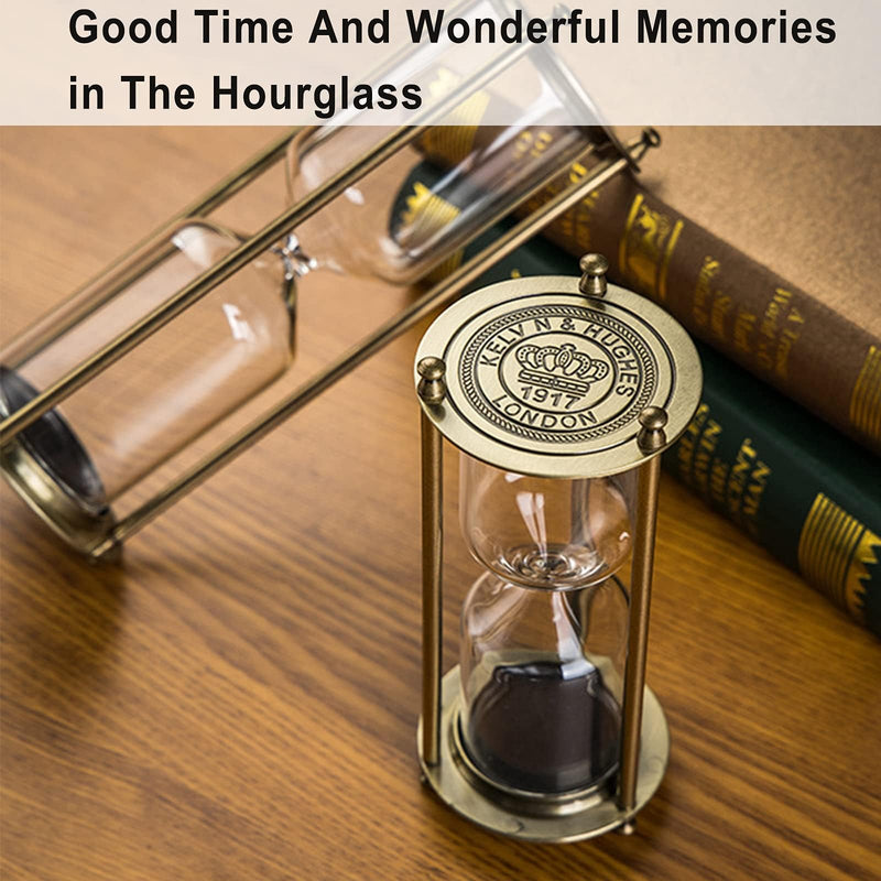 SuLiao Metal Empty Hourglass Sand Timer,Small Brass Frame Sand Watch,Reloj De Arena,Antique Hour Glass Sandglass DIY Fillable Unity Sand Ceremony Kit for Wedding Home, Desk, Office Decoration Clear & Medium
