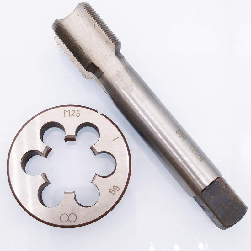 HSS M25 x 1mm Tap and M25 x 1.0mm Die Metric Thread Right Hand