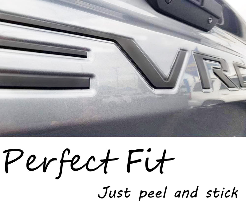 Tailgate Insert Letters Compatible with Chevy Silverado 2019 2020 2021 2022 2023 2024 2025 3D Emblems Badge with Strong Adhesive Matte Black