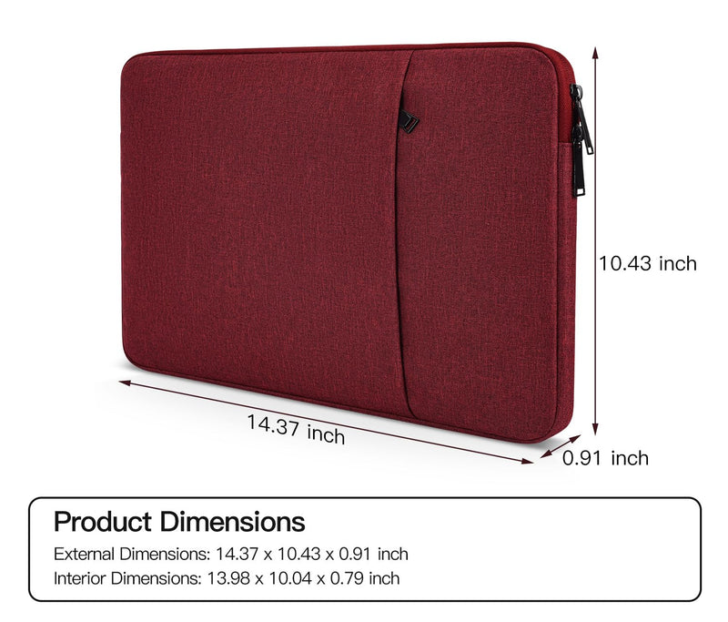 Laptop Case Sleeve 14 inch for HP Pavilion 14, HP Stream 14, HP Chromebook 14, Dell Inspiron 14, Lenovo Flex 5, Lenovo ideapad 14, ASUS Zenbook 14, Computer Sleeve 14.5 inch Carrying Bag -Wine Red Wine Red